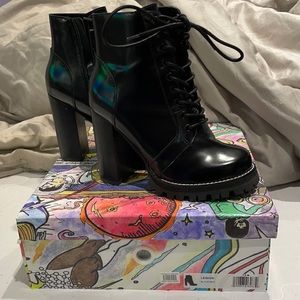 Jeffrey Campbell Legion Black Lace Up bootie 7.5